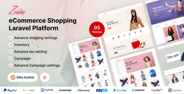 Zaika eCommerce CMS v2.1.0 - Laravel eCommerce Shopping Platform