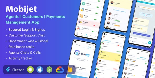 Mobijet v1.0.12 - Agents, Customers & Payments Management App | Android & iOS Flutter app