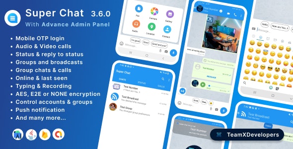 Super Chat v3.5.0 - Android Chatting App with Group Chats and Voice/Video Calls - Whatsapp Clone