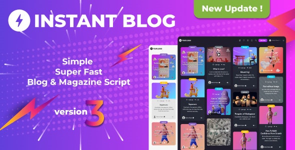 Instant Blog v3.3 - Fast & Simple Blog Php Script - nulled