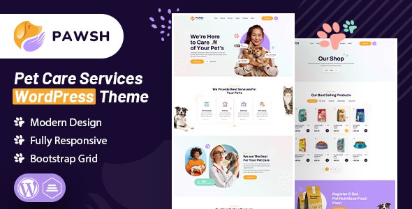 Pawsh v1.0 - Pet Care Services WordPress Theme 