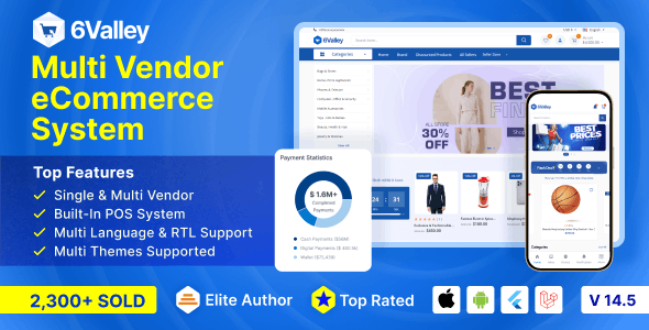 6valley Multi-Vendor E-commerce v14.3.1 - Complete eCommerce Mobile App, Web, Seller and Admin Panel - nulled