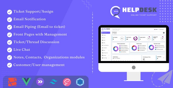 HelpDesk v3.69 - Online Ticketing System with Website - ticket support and management - nulled