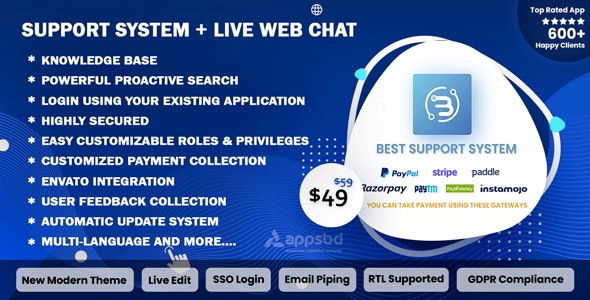 Support System v4.1.4 - Live Web Chat & Client Desk & Ticket Help Desk - nulled